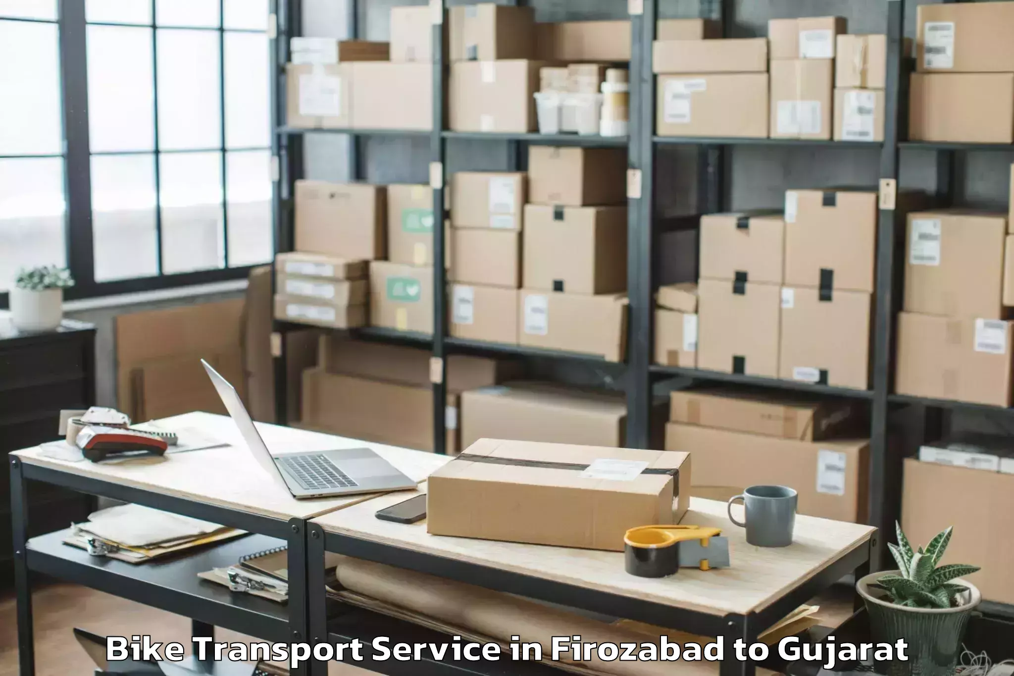 Trusted Firozabad to Palanpur Bike Transport